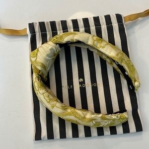 Lele Sadoughi embroidered yellow floral headband